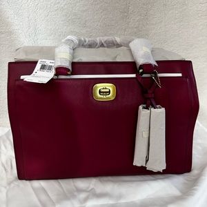 NWT COACH LEGACY LEATHER CHELSEA CARRYALL BRASS DEEP PORT